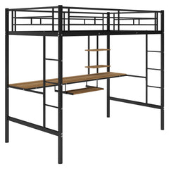 Loft Bed with Desk and Shelf   Space Saving Design Twin