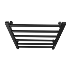 Towel Warmer 6 Bar Electric Heated Towel Rack Wall Mount Plug-in/Bath Towel Heater Matt-Black - Timer