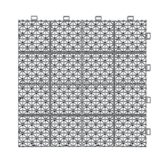 12 x 12 inch gray interlocking deck tiles, plastic waterproof, weighing up to 6613 pounds, with a rose pattern pack of 12