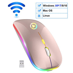 Wireless Mouse Bluetooth RGB Rechargeable Mouse Wireless Computer Silent Mause LED Backlit Ergonomic Gaming Mouse For PC Laptop