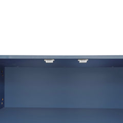Modern Shoe Storage Bench with Hidden Storage and Upholstered Cushions for Bedside, Living Room and Entryway (Navy)