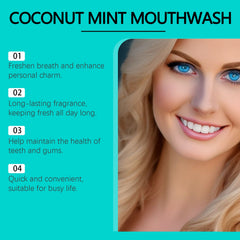 Coconut Mint Mouthwash Remove Stains, Freshen Breath And Clean Teeth With Convenient Care Mouthwash