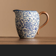 Kung Fu tea set blue and white lotus tea pot fair cup tea can ceramic lid bowl