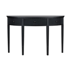 U-Style Distinctive Features of Pine Veneer Console Table with Vertical Stripe Drawer Fronts and Four Legs