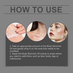 Body Glitter Oil, Facial Body Liquid Highlighter Moisturizer Easy To Apply Party Focus Brightening