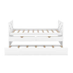 Multi-Functional Daybed with Drawers and Trundle  White