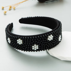 New Fashion Full Pearl Wide Edge Shampoo Headband Pressed Hair Ornament