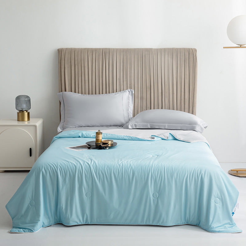 Air Condition Comforter for SummerPure Color, Ice Silk Cooling Blanket, Lightweight and Smooth, Twin, King Size Cold Quilt