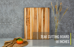 Teak Cutting Board Natural + Solid Wood + 5 Pieces 18 INCH, Pack of 5 Pieces