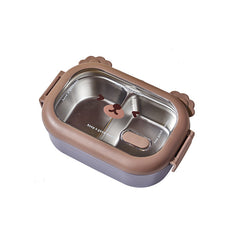 Creative cute bear stainless steel compartment insulation lunch box lunch box