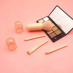 4 In 1 Telescopic Makeup Brush Portable Travel Makeup Brushes Set Eyeshadow Loose Powder Mini Makeup Brush Beauty Tools