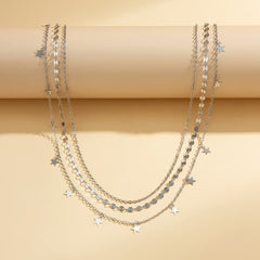 Metal Star Butterfly Waist Chain Beach Wind Pearl Tassel Body Chain