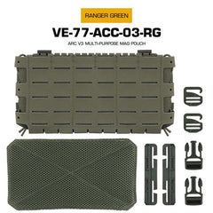 Tactical ARC V3 Molle Mag Pouch for M4/AR15, laser-cut, for hunting & airsoft.