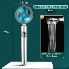 Xiao Man Waist Supercharged Sprinkler Head Dual Turbo Pressurized Propeller Fan Shower Head Shower Head
