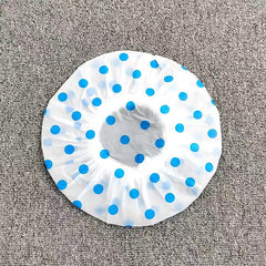 Thickened Shower Cap Wholesale Non-disposable Waterproof Polka Dot PVC Adult Bath Cap PE Oil-proof