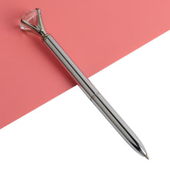 21Color Kawaii Ballpoint Pen Big Gem Metal Ball Pen With Large Diamond Blue And Black Magical Pen Fashion School Office Supplies