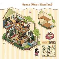 Landscape stickers large 3D stereoscopic scene collage miniature scene ledger stickers DIY stickers
