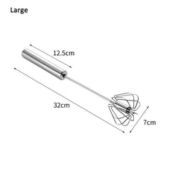 Stainless Steel Egg Beater Semi-Automatic Hand Press Rotary Household Kitchen Manual Egg
