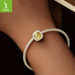 Silver Charm Original Autumn Golden Ginkgo Leaf DIY Bracelet Beads Luxurious Shining s925 Pure Silver Beads Loose Beads