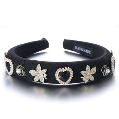 Fashionable Drip Oil Camellia Heart Solid Color Sponge Head Hoop