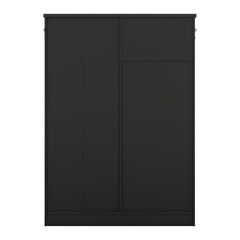 Multi-functional Hall Tree with Storage Shelves Drawers and Cabinet, Elegant Hallway Shoe Cabinet with Bench Modern Black