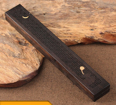 Wooden thread incense box, black sandalwood inlaid with boxwood, sleeping incense burner, incense burner, household indoor agarw