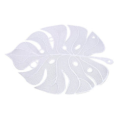 Stamped and hollowed out modern minimalist dining mat, leaf shaped minimalist dining mat, bowl mat