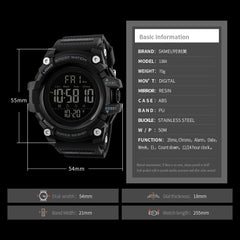 SKMEI 1384 Countdown Stopwatch Sport Watch Mens Watches Top Brand Luxury Men Wrist Watch Waterproof LED Electronic Digital Male Watch