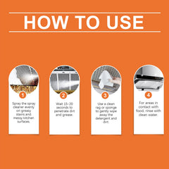 Kitchen Grease Cleaner Kitchen Hood Cooktop Grease Cleaner Multi-Effect Decontamination Cleaner