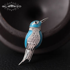 GLSEEVO Animal Brooches Luxury For Girls Daughter Gifts Cute Bird Brooch Broches De Mulheres De Luxo Handmade Jewelry GO0006