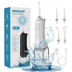 USB charging portable water flosser with four modes, 300ML water tank waterproof oral cleaner
