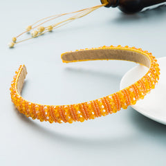 Hand Woven Beaded Headband Female Baroque Beaded Hair Binding Korean Version Net Red Wash Face Hair Accessories