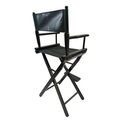 Casual Home Director's Chair, Black Frame/Black Canvas,Suitable for adults, foldable style, 2pcs/set populus