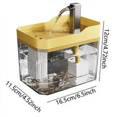 Automatic cat water fountain with filter, USB-powered, anti-dry & circular filtration.