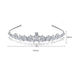 Hair accessories, hair bands, copper zircon inlaid with fashionable temperament, bride's simple Korean version of banquet crown headwear