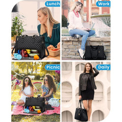 2-in-1 Travel Tote: Laptop & Insulated Lunch Bag. Ideal for Business, Work, Nursing, Office, College, Casual Use