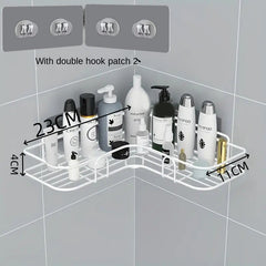Bathroom Storage Rack Toilet Washroom Wall-Mounted Hole-Free Multi-Functional Iron Mesh Long Strip Organizer