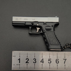 New Empire 1:3 Glock G17 alloy keychain, realistic gun model with detachable soldier gear & bullets.