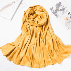 Malaysia bawal 110*110cm Large Square Scarf Single Color Matte Satin Silk Scarf Women's Headscarf Shawl
