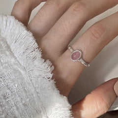 Dopamine love colored zircon diamond ring female niche index finger high-end fashion personality open ring