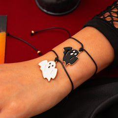 Ghost Festival Ghost Skin Wax Wire Bracelet Black Wind Bat Alloy Bracelet Set