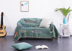 Modern minimalist koi patterned sofa blanket can be used as a soft carpet tablecloth decoration dust-proof