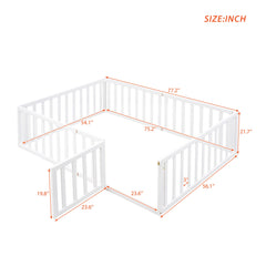 Full Size Wood Daybed Frame with Fence White(OLD SKU:WF289662AAK)