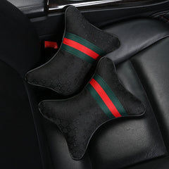 1 pair Luxury Linen material car headrest pillow Unisex Breathable Auto Neck Rest Headrest Cushion Pillows 4 seasons Universal