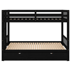 Twin over Pull-out Bunk Bed with Trundle  Espresso