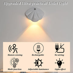 Rechargeable Toilet Light - Toilet Night Light with Motion Sensor for Toilet Stairs Hallway Cabinet