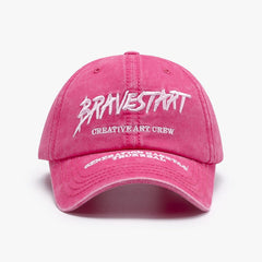 Fashionable Outdoor Versatile Curved Brim Letter Embroidery Men's Flat Tongue Hat Show Face Small Washed Women's Simple Baseball Hat Fashion