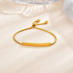 Stainless steel personalized engraved three color curved bracelet simple and personalized women's bracelet