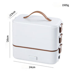 Electric lunch box stainless steel liner portable plug-in small insulation lunch box home heating lunch box steaming rice artifa