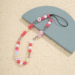 Fashion daisy acrylic letter bag, mobile phone hanging chain, handmade bead weaving accessories